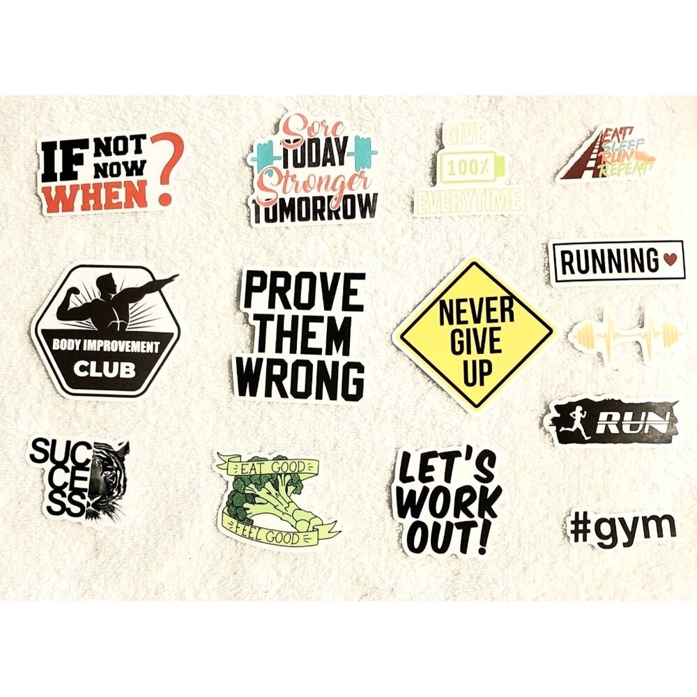 Workout Inspirational Gym Stickers Good Quality Lot of 20